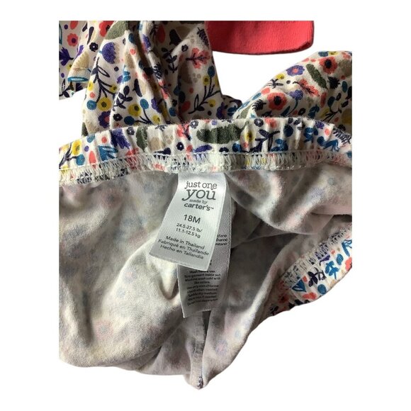 Carter's Outfit 2 pc Baby Girl 18M Ruffled Top & Floral Leggings Multicolor - Picture 3 of 9